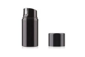 Quality 30ml-150ml Glossy Black Cosmetic Airless Bottle For Sunscreen Cream wholesale