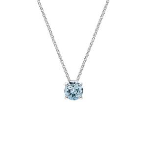 Quality Silver Floating Solitaire Aquamarine Pendant Gift For Women Men wholesale