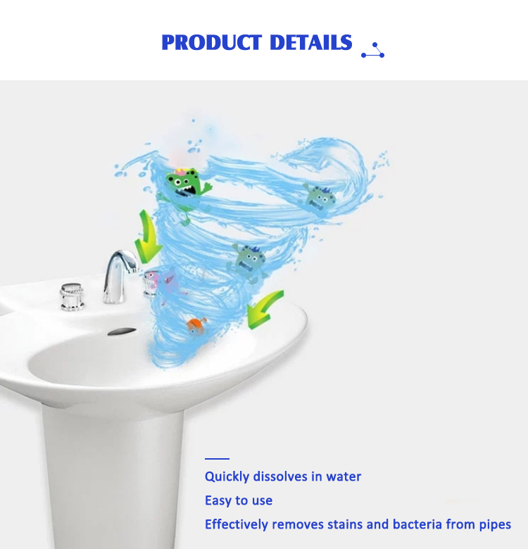 Deodorization 268g Pipe Blockage Blocked Drain Cleaners 57*57*120mm