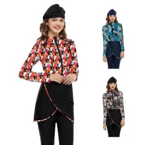 Quality Printed Islamic Bikini Swimsuit Sunscreen Islamic Women'S Bathing Suit Hijab wholesale