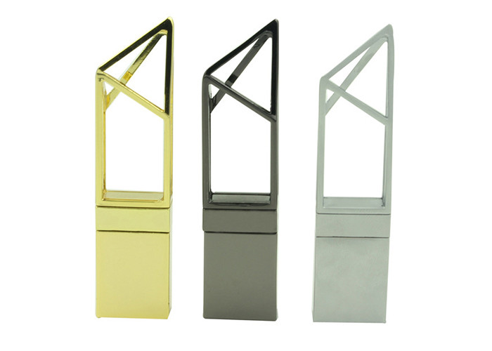 Gold / Grey Metal Usb Flash Drive Tower Shape With 16g Storage Capacity