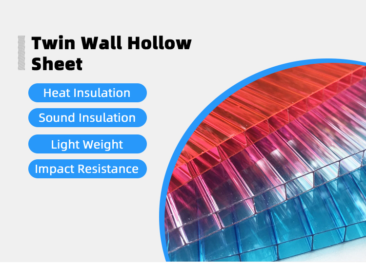 2025 Hot Selling Fireproof Customized Size Roof Hollow Pc Sheet Polycarbonate Price