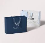 Custom Printed Shopping Gift Packaging Paper Bag Luxury Black White Retail Thick
