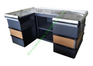 Quality Modern Supermarket Steel Cashier Table / Store Retail Counter Without Belt wholesale