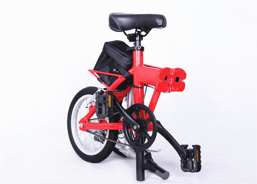 Popular 14 Inch Electric Folding Bike / Folding Electric Bicycles Aluminum Alloy Frame Material
