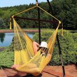 Hanging Caribbean Outdoor Patio Double Polyester Rope Hammock 100kg To 150kg