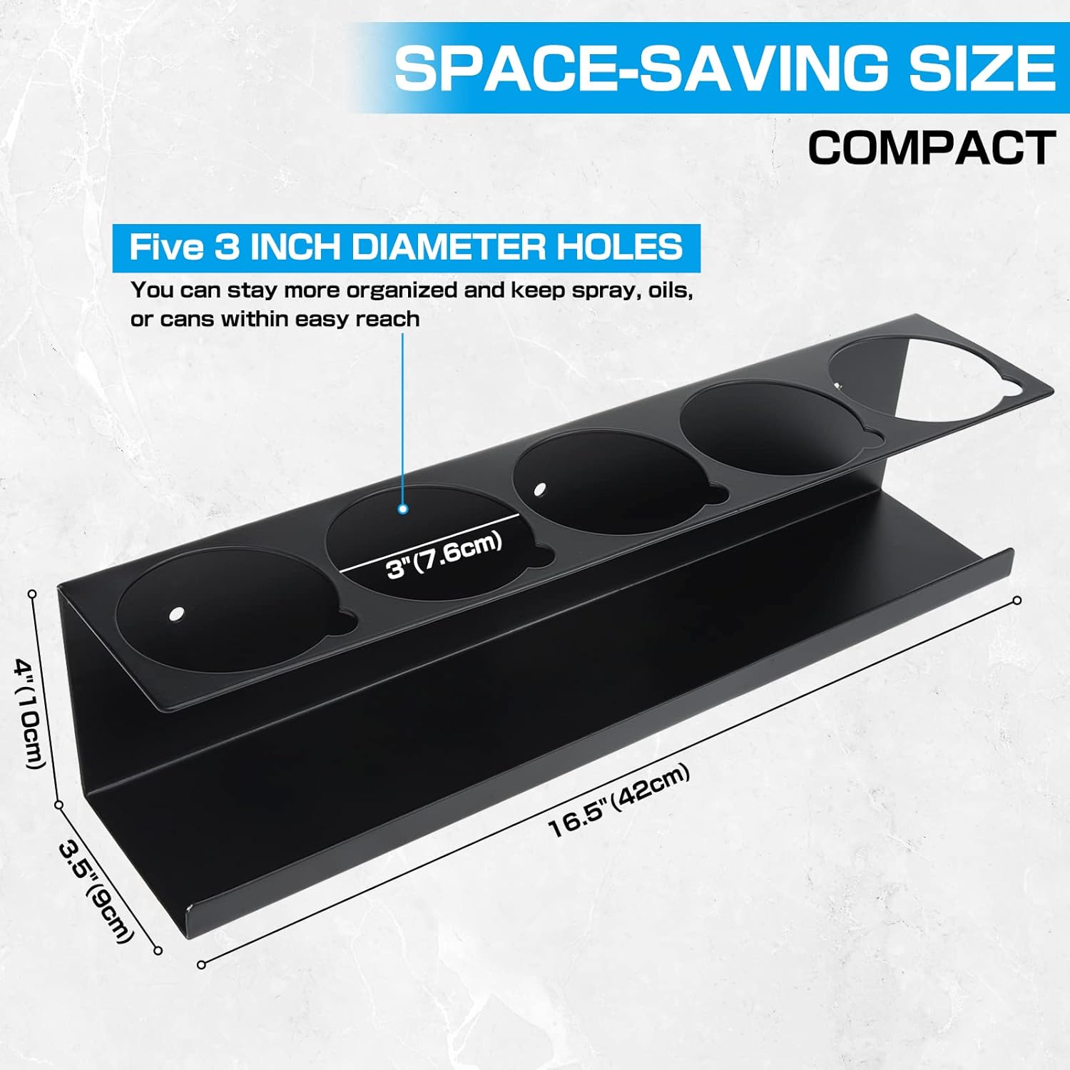 Wall Mounted Heavy-Duty Steel Storage Rack for Garage and Workspace 33.6cm x 10cm x 9cm