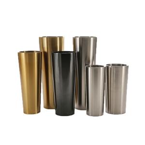Quality Modern gold metal durable pillar planters and flower pots wholesale