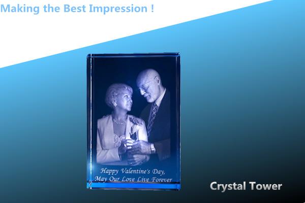 crystal tower/crystal 3d laser tower award/glass tower award/acrylic 3d laser