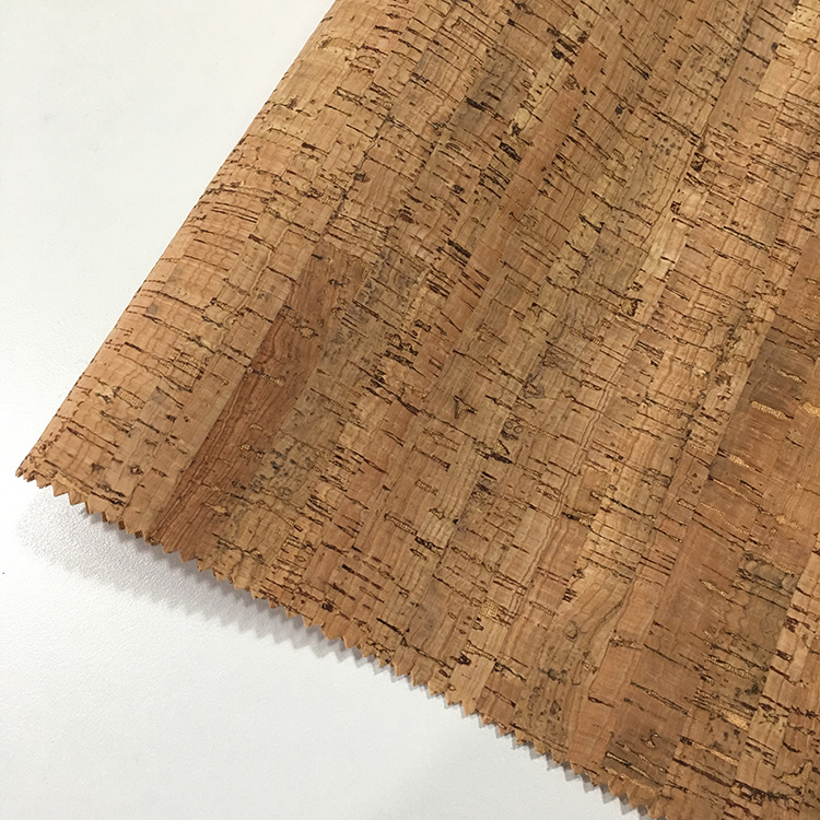 Slub Veins Cork Leather Fabric , Thin Cork Roll Non Smell Anti Microbial