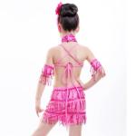 children's Latin dance dress girl's Latin dance clothing tassel sequined dress