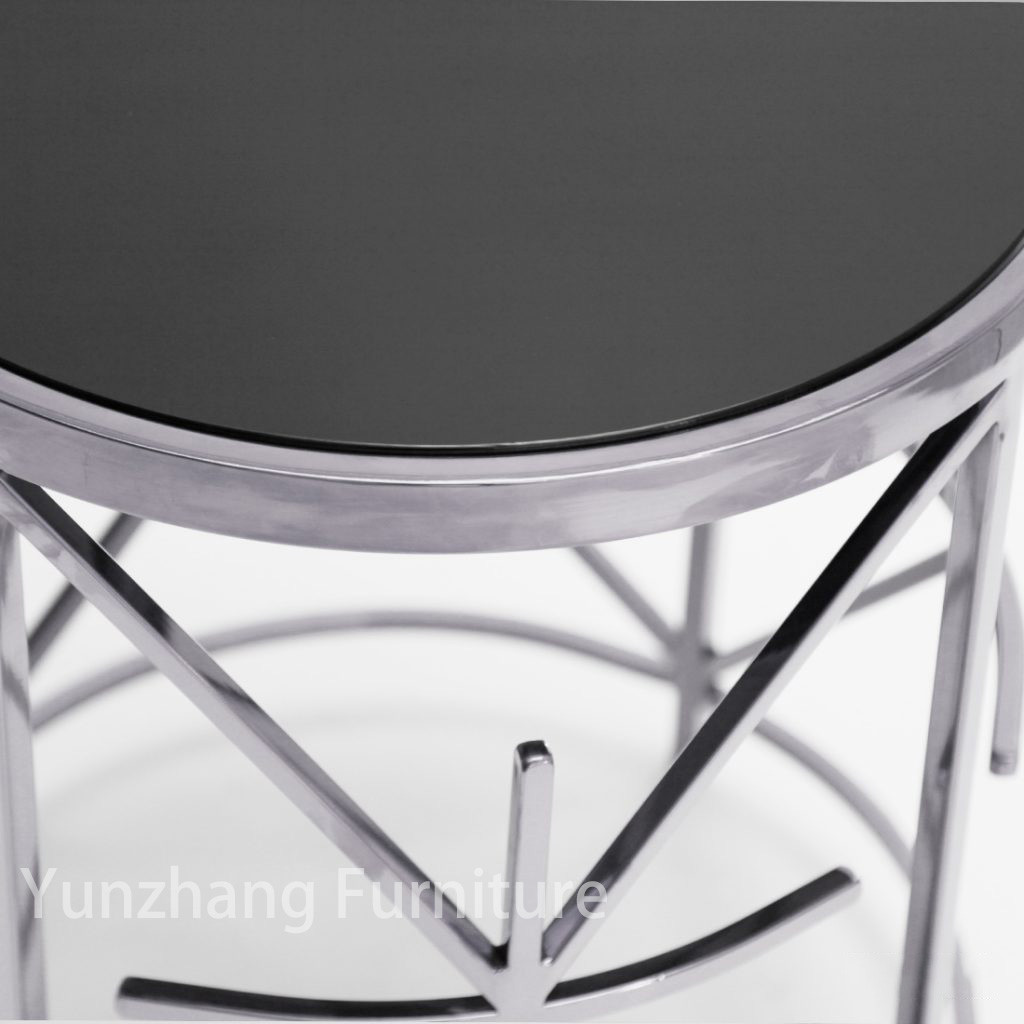 Mult Structure Home Furniture Side Table 201 Stainless Steel Marble / Glass Top