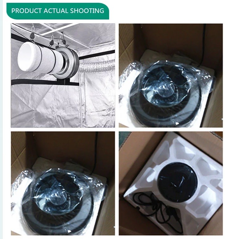 Flexible 300 Cfm 4 Inch 100mm Inline Bathroom Exhaust Ducted Fan Motor