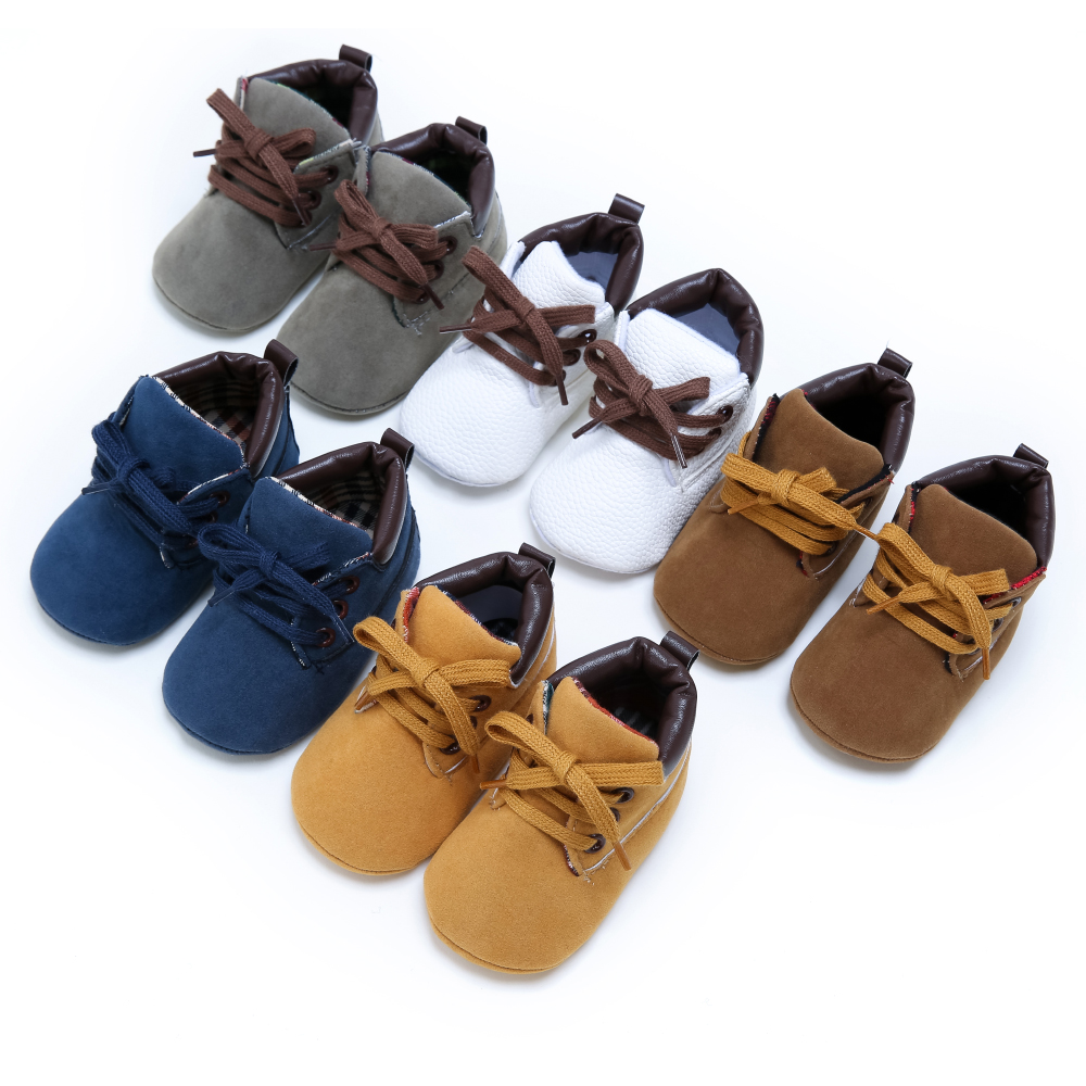 Wholesale Faux suede Soft sole 0-18 months boy ankle baby booties