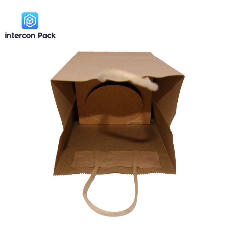 UV Coating Recycled Kraft Shopping Bags Lightweight Reusable