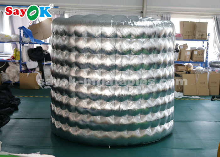 Event Booth Displays External Silver / Black Oval Inflatable Picture Booth With Blower 3.3*2.5*2.4m