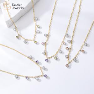 Quality Diamond Zircon Letter Pendant Necklace Stainless Steel Jewelry DIY Gold Plated wholesale