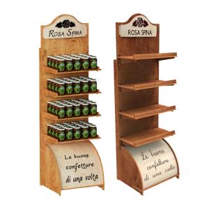Quality Customizable Plywood Wood Food Display Rack for Can Storage and Wooden Food Display wholesale
