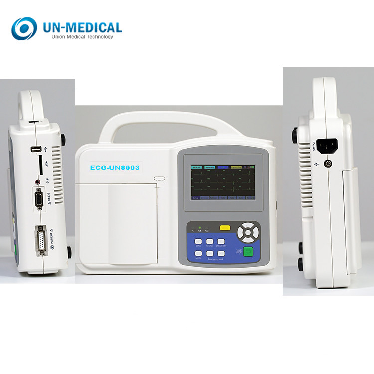 ISO CE UN8006 Digital ECG Machine Touch Screen Three Channels