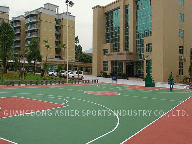 Smooth Surface Acrylic Sports Flooring Colorful Tennis Court Use