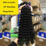 Deep Wave Brazilian Hair Bundles , Unprocessed Brazilian Curly Hair Bundles