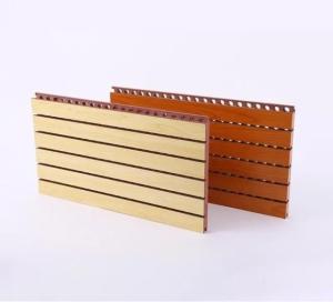Quality 600*600 Stripes Grooved Design Wooden Timber Acoustic Panel with Natural Wood Texture wholesale