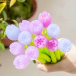 Flower Design Tulip Color Changing Neutral Pen 0.38mm Office School Gift Pen