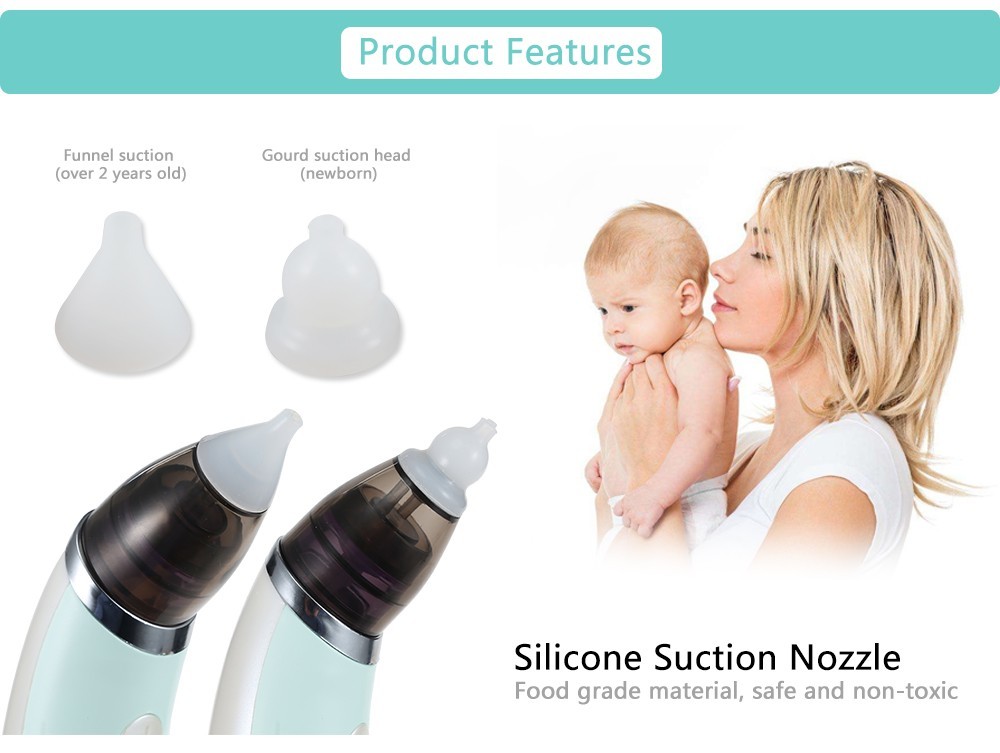 Electric Automatic Nose Cleaner,Baby Nasal Aspirator,2 Sizes of Silicone Tips