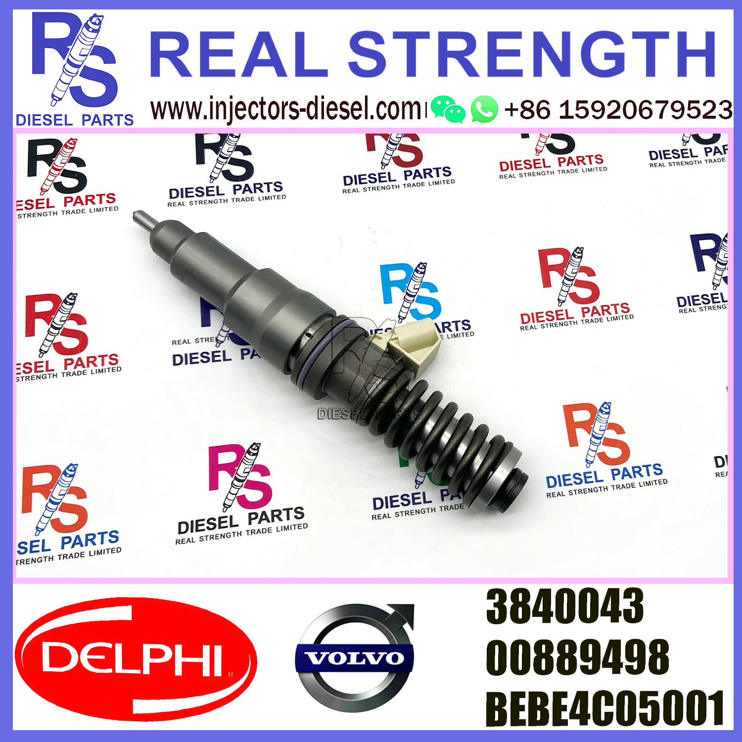 DELPHI 2pin injector 3840043 00889498 BEBE4C07001 Diesel pump Injector V-O-L-V 3840043 BEBE4C05001 E1 for 9.0 LITRE MARINE