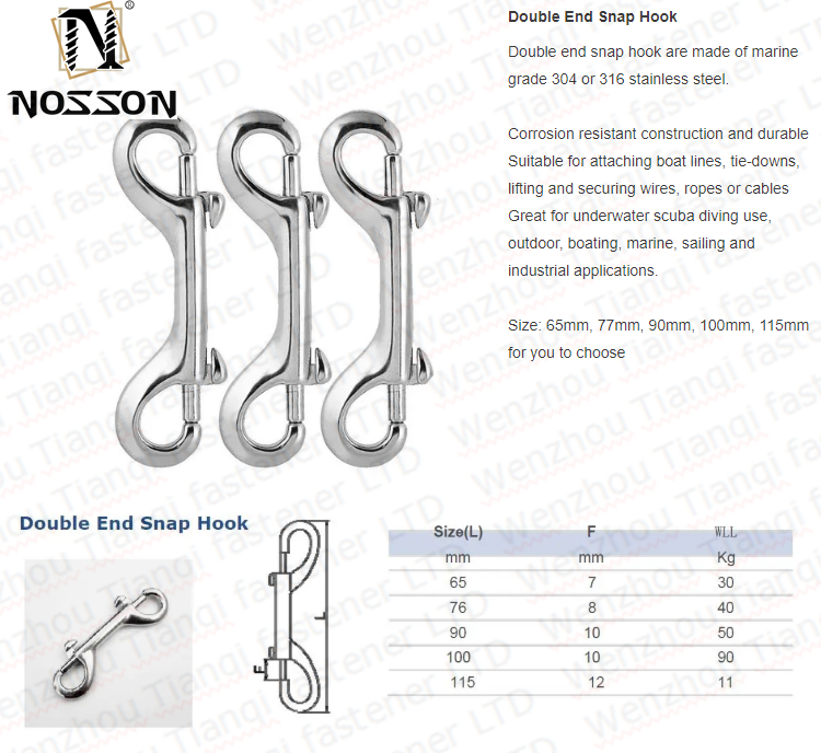 JIS Standard AISI304/316 Stainless Steel Bolt Snap Swivel Carabiner Hook for Dog Leash Webbing Diving m3 m4 m5 m6 m8 m10 m12 1/4 3/8 5/16