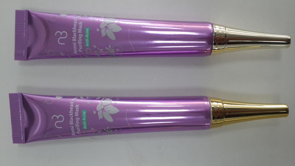 Needle Nose Eco Friendly Cosmetic Packaging Tube With Long Electroplated Cap