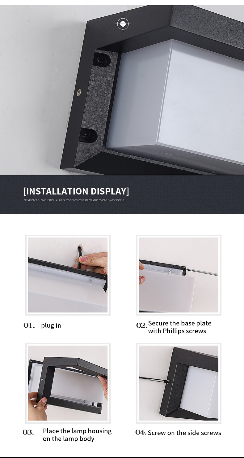 Small Outdoor Waterproof LED Wall Lights Recessed 12x14x30cm
