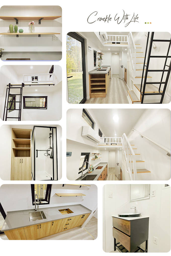 Prefabricated Modular Home Tiny Home On Wheels With Light Steel Frame