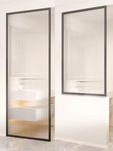 Quality 8mm Fluted Glass Interior Door CCC Tempered Patterned Glass For Hotel wholesale