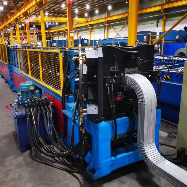 Galvanized Steel Gutter Downspout Machine PLC Control With 0.4-0.8mm Thickness
