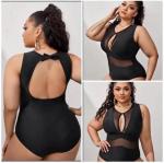 Hollow Extra Large Swimsuits Backless Black Sexy Bikini
