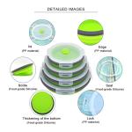 4pcs Round Silicone Folding Lunch Box 350 500 800 1200ML