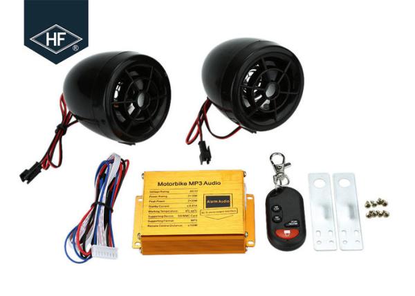 Car Audio ABS Electric Motorcycle Parts , Motorcycle Alarm System MP3 FM Radio