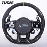 OEM Leather Carbon Fiber Black Steering Wheels For Mercedes Benz A45 CLA GLA S