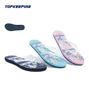 Quality Custom Print Summer Ladies Flip Flop Pink Wedge EVA wholesale