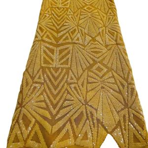 Quality african lace fabric sequins lace embroidery fabric net tulle lace for wedding dress clothing fabric wholesale