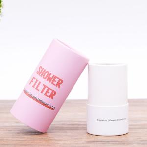 Quality Recycled Cosmetic Cardboard Tube Gift Box With Silver Foil UV Coating wholesale