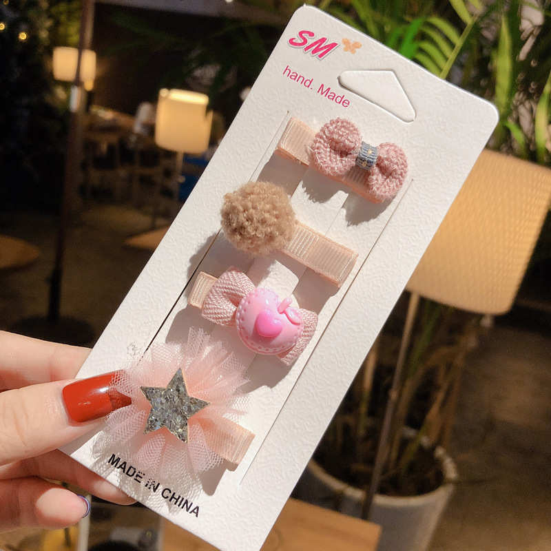 Baby Hairpin Infant Korea Cute Little Virgin Baby Headdress Princess Bow Side Clip Children Hair Accessories