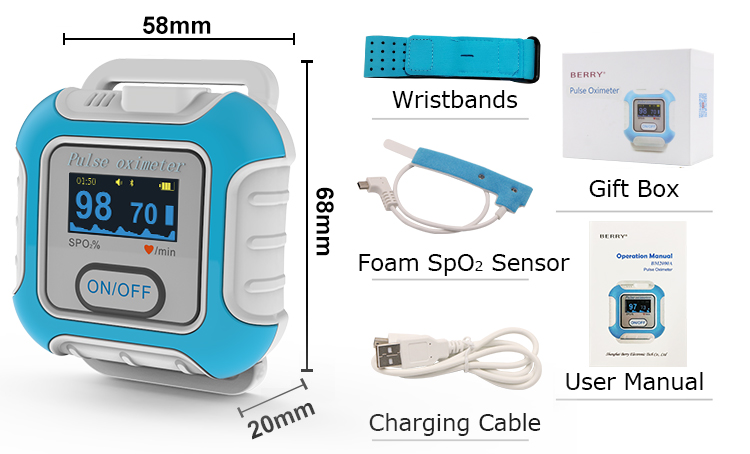 Home Medical SPO2 Saturation Meter Wrist Pulse Oximeter Bluetooth With IOS Android PC