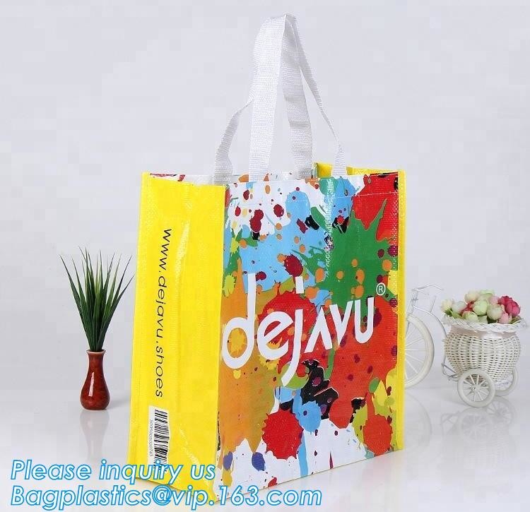 Fashion WaterProof PP Woven Laminated Handle Shopping Bag,fashion laminated reusable pp woven big shopping woven bag