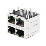 LPJ27081AFNL 10/100 Base-T Tab Up Green/Green LED 2X2 Port RJ45 Female Connector
