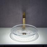 Bathroom Wash Basin Bowl Above Counter 450mm Crystal Clear Artistic