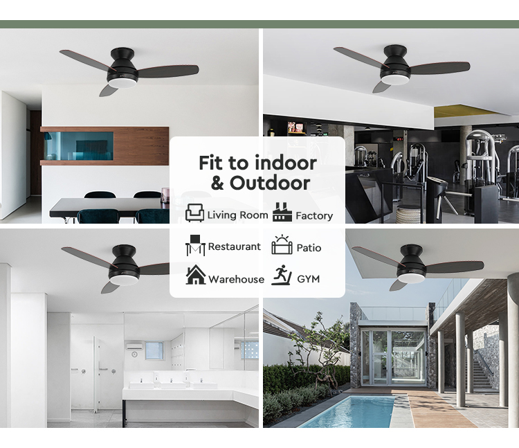 Switch Type Remote Control 42 Inch LED Ceiling Fan with MDF Blades and LED Light