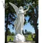 Trumpeting Angel Statue Garden Marble Sculpture Life Size Handcarved Cemetery