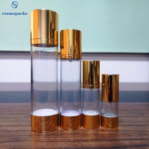 Quality Gold Plating Airless Cosmetic Bottles 30ML 50ML 80ML 100ML 120ML wholesale